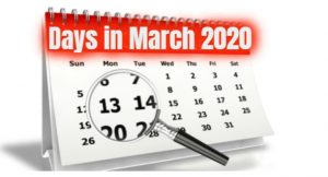 How Many days in March 2020