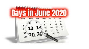How many days in june 2020