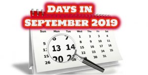 How many days in september 2019