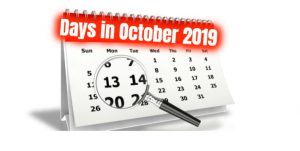 How many days in October 2019