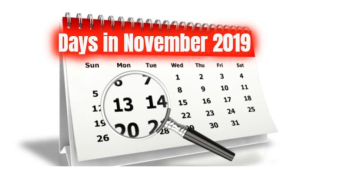 How many days in november 2019